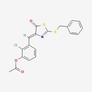 3-{[2-(benzylthio)-5-oxo-1,3-thiazol-4(5H)-ylidene]methyl}-2-chlorophenyl acetate