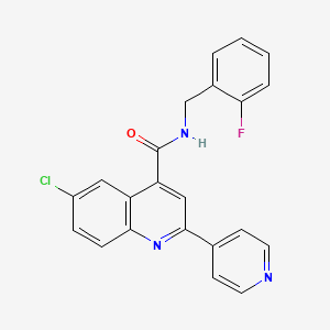 6-chloro-N-(2-fluorobenzyl)-2-(4-pyridinyl)-4-quinolinecarboxamide