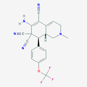 molecular formula C20H16F3N5O B459993 6-amino-2-methyl-8-[4-(trifluoromethoxy)phenyl]-2,3,8,8a-tetrahydro-5,7,7(1H)-isoquinolinetricarbonitrile 