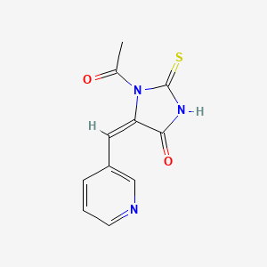 (5E)-1-acetyl-5-(pyridin-3-ylmethylidene)-2-sulfanylideneimidazolidin-4-one