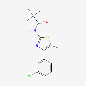 molecular formula C15H17ClN2OS B4599952 N-[4-(3-chlorophenyl)-5-methyl-1,3-thiazol-2-yl]-2,2-dimethylpropanamide 