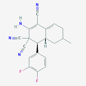 molecular formula C20H16F2N4 B459996 (4S,4aR)-2-amino-4-(3,4-difluorophenyl)-6-methyl-4a,5,6,7-tetrahydro-4H-naphthalene-1,3,3-tricarbonitrile 