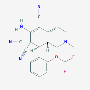 molecular formula C20H17F2N5O B459997 6-amino-8-[2-(difluoromethoxy)phenyl]-2-methyl-2,3,8,8a-tetrahydro-5,7,7(1H)-isoquinolinetricarbonitrile 