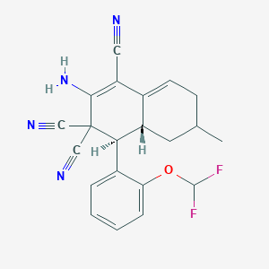 molecular formula C21H18F2N4O B459998 2-amino-4-[2-(difluoromethoxy)phenyl]-6-methyl-4a,5,6,7-tetrahydro-1,3,3(4H)-naphthalenetricarbonitrile 