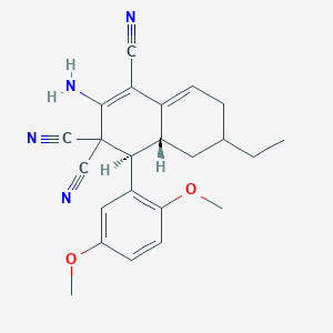 molecular formula C23H24N4O2 B459999 2-amino-4-(2,5-dimethoxyphenyl)-6-ethyl-4a,5,6,7-tetrahydro-1,3,3(4H)-naphthalenetricarbonitrile CAS No. 494792-62-0