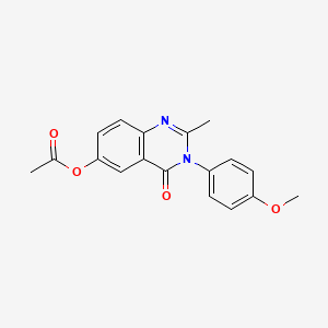 3-(4-methoxyphenyl)-2-methyl-4-oxo-3,4-dihydro-6-quinazolinyl acetate