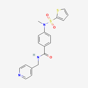 molecular formula C18H17N3O3S2 B4599996 4-[methyl(2-thienylsulfonyl)amino]-N-(4-pyridinylmethyl)benzamide 