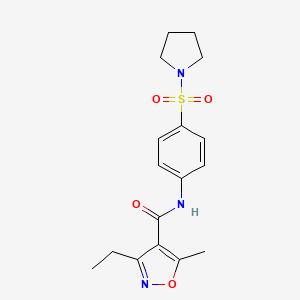 3-ethyl-5-methyl-N-[4-(1-pyrrolidinylsulfonyl)phenyl]-4-isoxazolecarboxamide