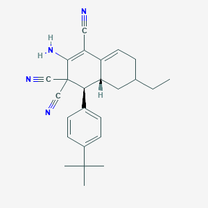 molecular formula C25H28N4 B460002 2-amino-4-(4-tert-butylphenyl)-6-ethyl-4a,5,6,7-tetrahydro-1,3,3(4H)-naphthalenetricarbonitrile 