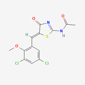 N-[5-(3,5-dichloro-2-methoxybenzylidene)-4-oxo-1,3-thiazolidin-2-ylidene]acetamide