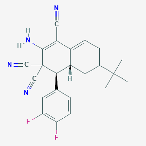 molecular formula C23H22F2N4 B460004 2-amino-6-tert-butyl-4-(3,4-difluorophenyl)-4a,5,6,7-tetrahydro-1,3,3(4H)-naphthalenetricarbonitrile CAS No. 1448178-72-0