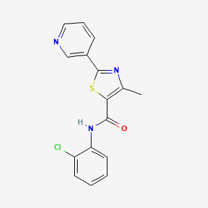 molecular formula C16H12ClN3OS B4600040 4-甲基-2-(3-吡啶基)-1,3-噻唑-5-甲酰胺-N-(2-氯苯基) 