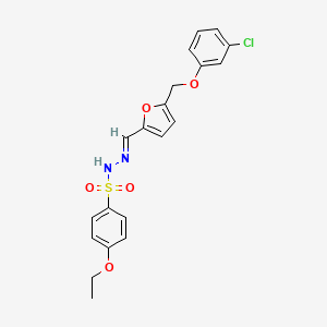 molecular formula C20H19ClN2O5S B4600051 N'-({5-[(3-chlorophenoxy)methyl]-2-furyl}methylene)-4-ethoxybenzenesulfonohydrazide 