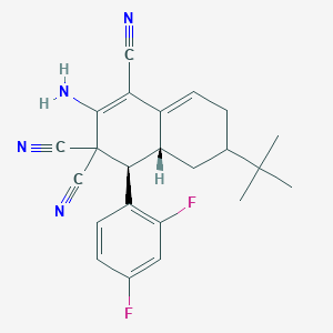 molecular formula C23H22F2N4 B460006 2-amino-6-tert-butyl-4-(2,4-difluorophenyl)-4a,5,6,7-tetrahydro-1,3,3(4H)-naphthalenetricarbonitrile 