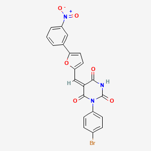 1-(4-bromophenyl)-5-{[5-(3-nitrophenyl)-2-furyl]methylene}-2,4,6(1H,3H,5H)-pyrimidinetrione