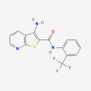 molecular formula C15H10F3N3OS B4600073 3-氨基-N-[2-(三氟甲基)苯基]噻吩并[2,3-b]吡啶-2-甲酰胺 