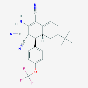 molecular formula C24H23F3N4O B460008 2-amino-6-tert-butyl-4-[4-(trifluoromethoxy)phenyl]-4a,5,6,7-tetrahydro-1,3,3(4H)-naphthalenetricarbonitrile 