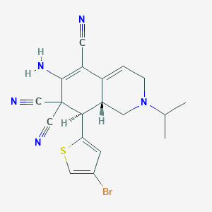 molecular formula C19H18BrN5S B460009 6-amino-8-(4-bromo-2-thienyl)-2-isopropyl-2,3,8,8a-tetrahydro-5,7,7(1H)-isoquinolinetricarbonitrile 
