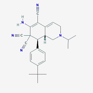 molecular formula C25H29N5 B460010 6-amino-8-(4-tert-butylphenyl)-2-isopropyl-2,3,8,8a-tetrahydro-5,7,7(1H)-isoquinolinetricarbonitrile 