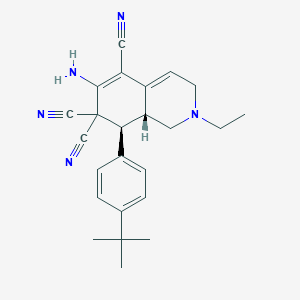 molecular formula C24H27N5 B460011 6-amino-8-(4-tert-butylphenyl)-2-ethyl-2,3,8,8a-tetrahydro-5,7,7(1H)-isoquinolinetricarbonitrile CAS No. 459147-77-4