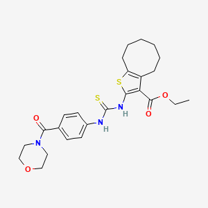 molecular formula C25H31N3O4S2 B4600136 2-[({[4-(4-吗啉羰基)苯基]氨基}碳硫酰)氨基]-4,5,6,7,8,9-六氢环辛[b]噻吩-3-羧酸乙酯 