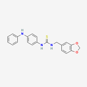 molecular formula C21H19N3O2S B4600155 N-(4-anilinophenyl)-N'-(1,3-benzodioxol-5-ylmethyl)thiourea 