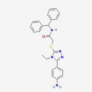 2-{[5-(4-aminophenyl)-4-ethyl-4H-1,2,4-triazol-3-yl]thio}-N-(diphenylmethyl)acetamide