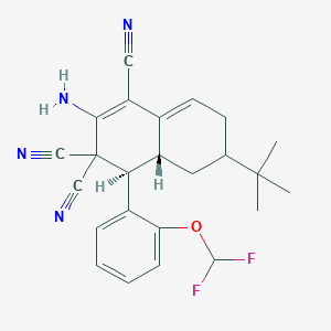 molecular formula C24H24F2N4O B460017 2-amino-6-tert-butyl-4-[2-(difluoromethoxy)phenyl]-4a,5,6,7-tetrahydro-1,3,3(4H)-naphthalenetricarbonitrile 