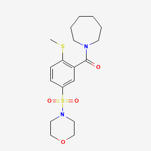 molecular formula C18H26N2O4S2 B4600179 1-[2-(methylthio)-5-(4-morpholinylsulfonyl)benzoyl]azepane 