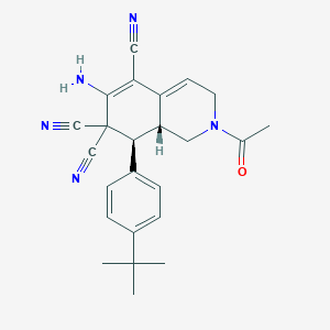 molecular formula C24H25N5O B460019 2-acetyl-6-amino-8-(4-tert-butylphenyl)-2,3,8,8a-tetrahydro-5,7,7(1H)-isoquinolinetricarbonitrile 