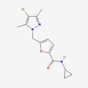 5-[(4-bromo-3,5-dimethyl-1H-pyrazol-1-yl)methyl]-N-cyclopropyl-2-furamide