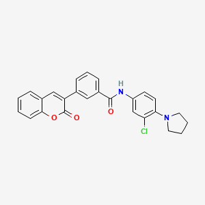 N-[3-chloro-4-(1-pyrrolidinyl)phenyl]-3-(2-oxo-2H-chromen-3-yl)benzamide