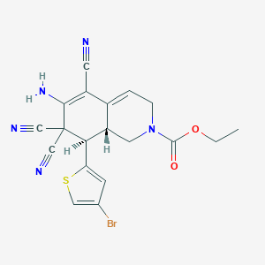 molecular formula C19H16BrN5O2S B460024 ethyl 6-amino-8-(4-bromo-2-thienyl)-5,7,7-tricyano-3,7,8,8a-tetrahydro-2(1H)-isoquinolinecarboxylate 