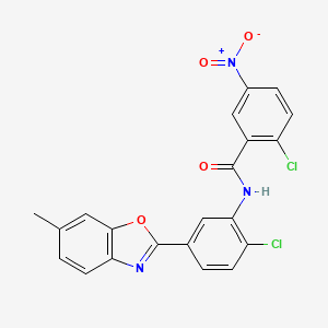 2-chloro-N-[2-chloro-5-(6-methyl-1,3-benzoxazol-2-yl)phenyl]-5-nitrobenzamide