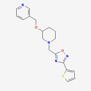 molecular formula C18H20N4O2S B4600250 3-{[(1-{[3-(2-thienyl)-1,2,4-oxadiazol-5-yl]methyl}-3-piperidinyl)oxy]methyl}pyridine 