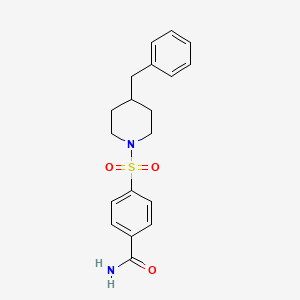 molecular formula C19H22N2O3S B4600275 4-[(4-benzylpiperidin-1-yl)sulfonyl]benzamide 