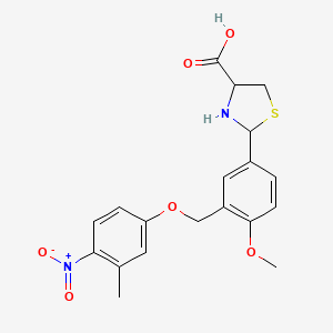 2-{4-methoxy-3-[(3-methyl-4-nitrophenoxy)methyl]phenyl}-1,3-thiazolidine-4-carboxylic acid