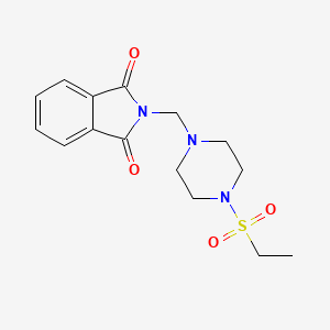 molecular formula C15H19N3O4S B4600326 2-{[4-(ethylsulfonyl)-1-piperazinyl]methyl}-1H-isoindole-1,3(2H)-dione 