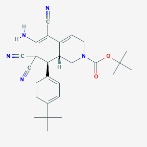 molecular formula C27H31N5O2 B460033 tert-butyl 6-amino-8-(4-tert-butylphenyl)-5,7,7-tricyano-3,7,8,8a-tetrahydro-2(1H)-isoquinolinecarboxylate 