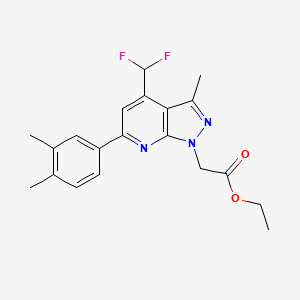 molecular formula C20H21F2N3O2 B4600330 ethyl [4-(difluoromethyl)-6-(3,4-dimethylphenyl)-3-methyl-1H-pyrazolo[3,4-b]pyridin-1-yl]acetate 