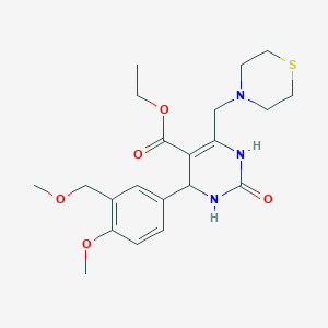 ethyl 4-[4-methoxy-3-(methoxymethyl)phenyl]-2-oxo-6-(4-thiomorpholinylmethyl)-1,2,3,4-tetrahydro-5-pyrimidinecarboxylate