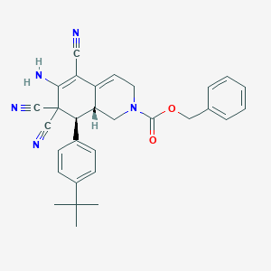 molecular formula C30H29N5O2 B460036 benzyl (8S,8aR)-6-amino-8-(4-tert-butylphenyl)-5,7,7-tricyano-1,3,8,8a-tetrahydroisoquinoline-2-carboxylate CAS No. 494792-88-0