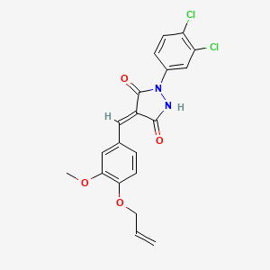 molecular formula C20H16Cl2N2O4 B4600368 4-[4-(allyloxy)-3-methoxybenzylidene]-1-(3,4-dichlorophenyl)-3,5-pyrazolidinedione 