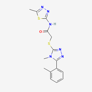 2-{[4-methyl-5-(2-methylphenyl)-4H-1,2,4-triazol-3-yl]sulfanyl}-N-(5-methyl-1,3,4-thiadiazol-2-yl)acetamide