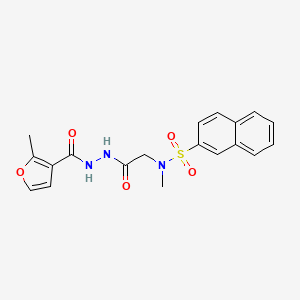 molecular formula C19H19N3O5S B4600426 N-methyl-N-{2-[2-(2-methyl-3-furoyl)hydrazino]-2-oxoethyl}-2-naphthalenesulfonamide 