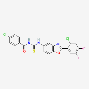 molecular formula C21H11Cl2F2N3O2S B4600434 4-chloro-N-({[2-(2-chloro-4,5-difluorophenyl)-1,3-benzoxazol-5-yl]amino}carbonothioyl)benzamide 