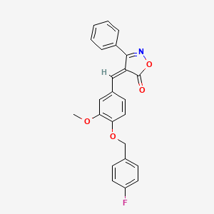 molecular formula C24H18FNO4 B4600444 4-{4-[(4-氟苄基)氧基]-3-甲氧基苄亚叉）-3-苯基-5(4H)-异恶唑啉酮 