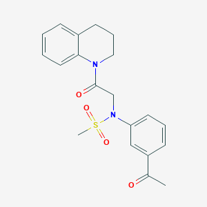 molecular formula C20H22N2O4S B4600449 N-(3-acetylphenyl)-N-[2-(3,4-dihydro-1(2H)-quinolinyl)-2-oxoethyl]methanesulfonamide 