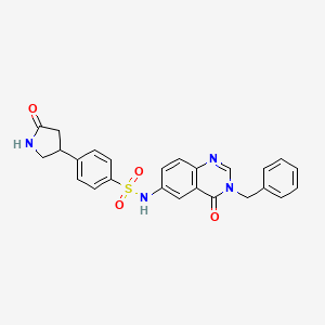 molecular formula C25H22N4O4S B4600482 N-(3-benzyl-4-oxo-3,4-dihydroquinazolin-6-yl)-4-(5-oxopyrrolidin-3-yl)benzenesulfonamide 