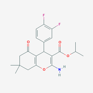 propan-2-yl 2-amino-4-(3,4-difluorophenyl)-7,7-dimethyl-5-oxo-6,8-dihydro-4H-chromene-3-carboxylate